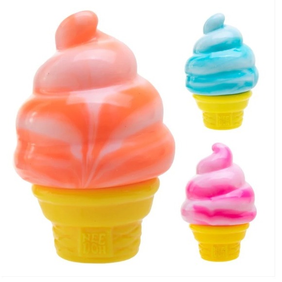 ORANGE-NIB Viral Squishy Squish Needoh Nice Ice Cream Cone - 100% AUTHENTIC - Picture 3 of 4